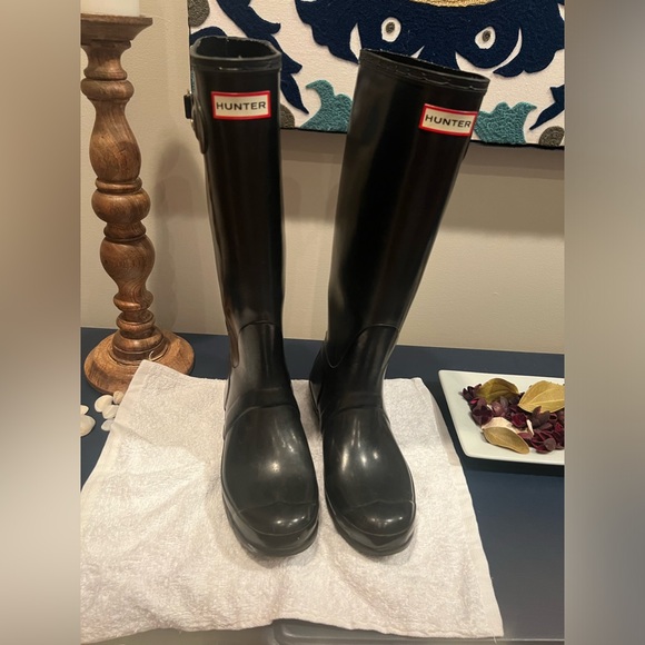Hunter original tall rain boots black size 9 excellent condition - Picture 12 of 16